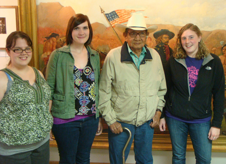 2011 custer battlefield museum interns with pius real bird